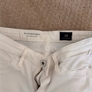 AG white super skinny legging ankle jeans